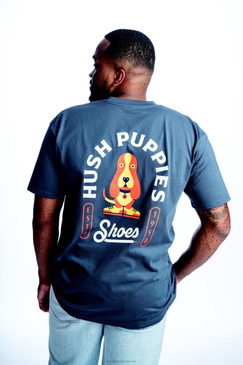 azul-marinho camiseta estampada basset hound moderna homens Hush Puppies Camisetas ZZ6R365 - Image 3