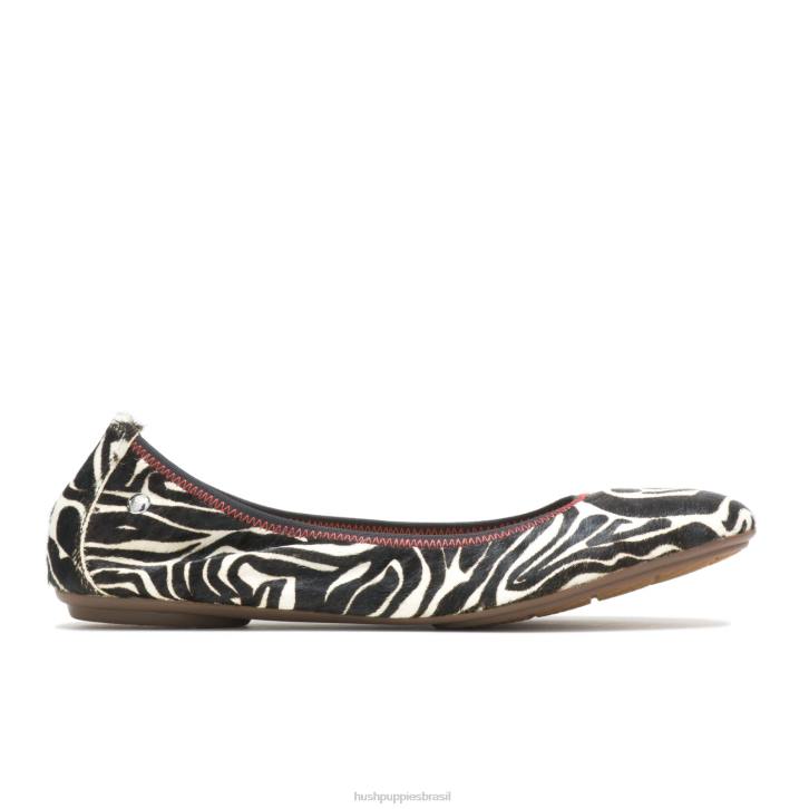 cabelo de bezerro zebra balé casto mulheres Hush Puppies balé plano ZZ6R85 - Image 2