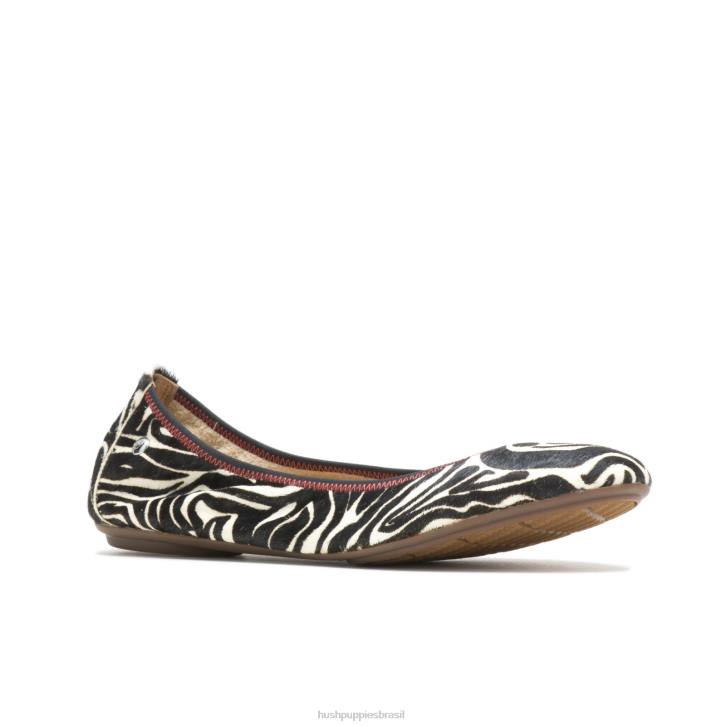 cabelo de bezerro zebra balé casto mulheres Hush Puppies balé plano ZZ6R85 - Image 4
