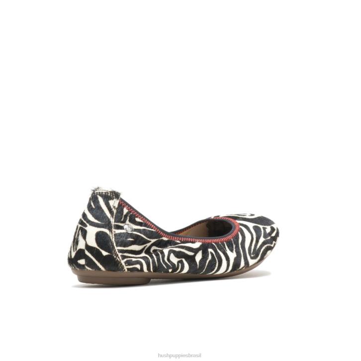 cabelo de bezerro zebra balé casto mulheres Hush Puppies balé plano ZZ6R85 - Image 5