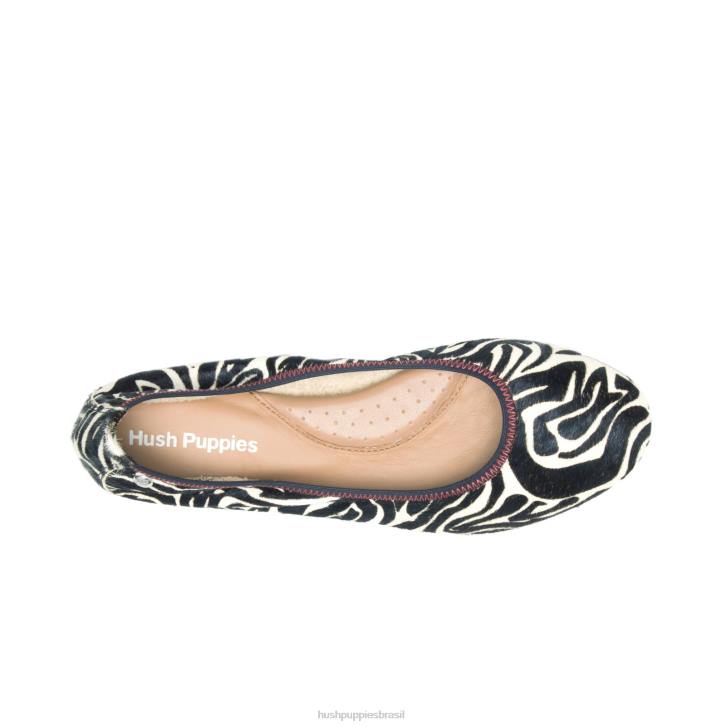 cabelo de bezerro zebra balé casto mulheres Hush Puppies balé plano ZZ6R85 - Image 7