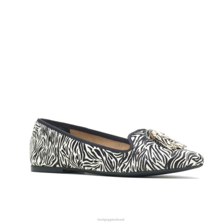 cabelo de bezerro zebra sapatilha sadie com borlas mulheres Hush Puppies escorregar em ZZ6R96 - Image 4