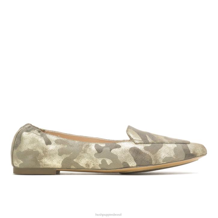camuflagem camurça metálica ponta avelã plana mulheres Hush Puppies sapatos rasos ZZ6R63 - Image 2