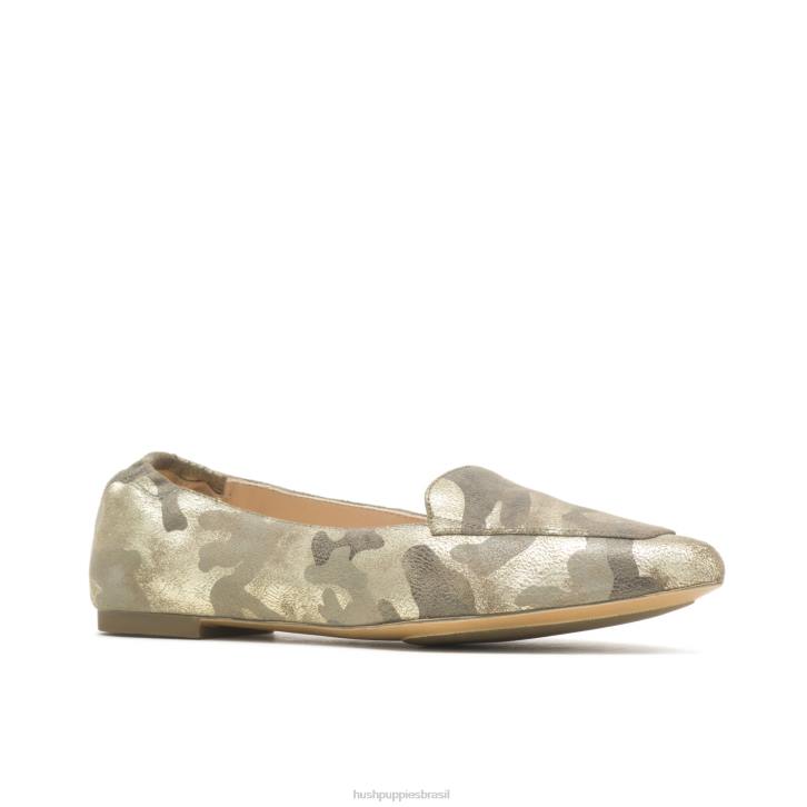 camuflagem camurça metálica ponta avelã plana mulheres Hush Puppies sapatos rasos ZZ6R63 - Image 4