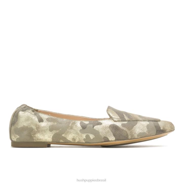 camuflagem camurça metálica ponta avelã plana mulheres Hush Puppies sapatos rasos ZZ6R63 - Image 1