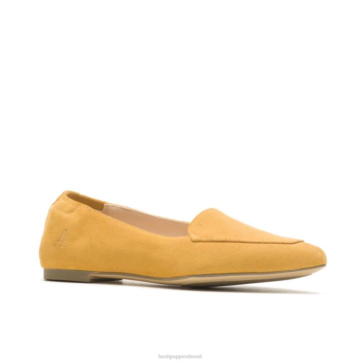 camurça amarela de verão ponta avelã plana mulheres Hush Puppies sapatos rasos ZZ6R57 - Image 4