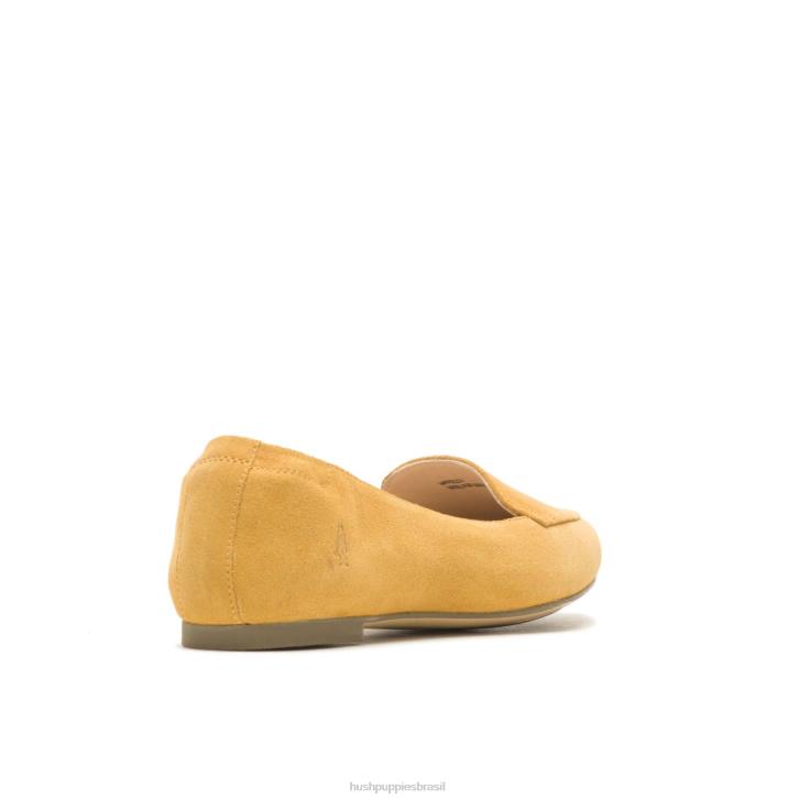 camurça amarela de verão ponta avelã plana mulheres Hush Puppies sapatos rasos ZZ6R57 - Image 5