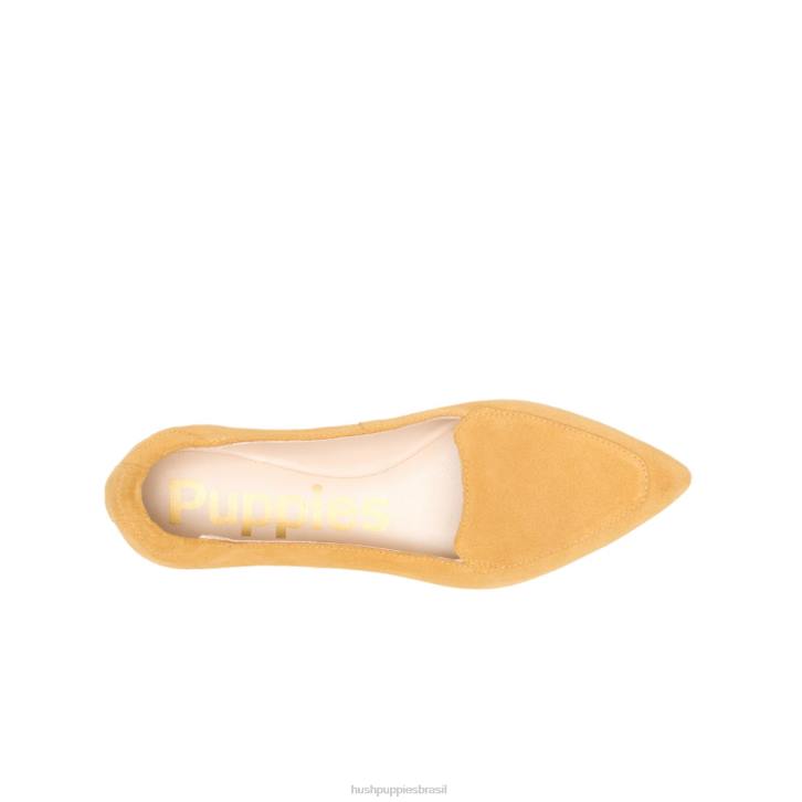 camurça amarela de verão ponta avelã plana mulheres Hush Puppies sapatos rasos ZZ6R57 - Image 7