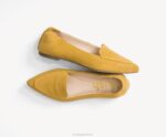 camurça amarela de verão ponta avelã plana mulheres Hush Puppies sapatos rasos ZZ6R57 - Image 8