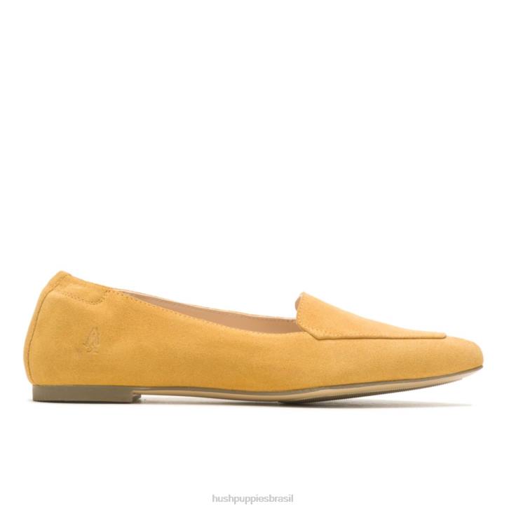 camurça amarela de verão ponta avelã plana mulheres Hush Puppies sapatos rasos ZZ6R57 - Image 1