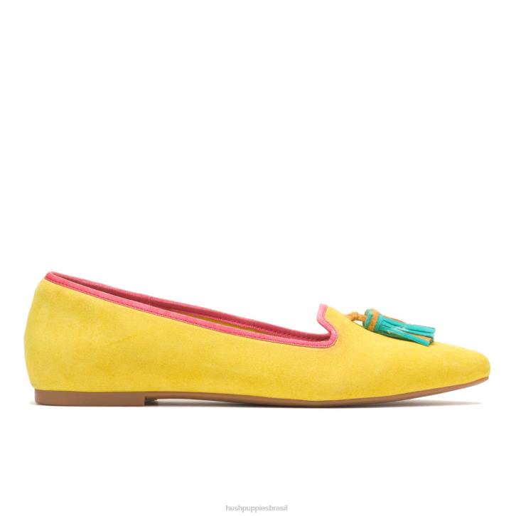 camurça amarelo sol sapatilha sadie com borlas mulheres Hush Puppies escorregar em ZZ6R99 - Image 2