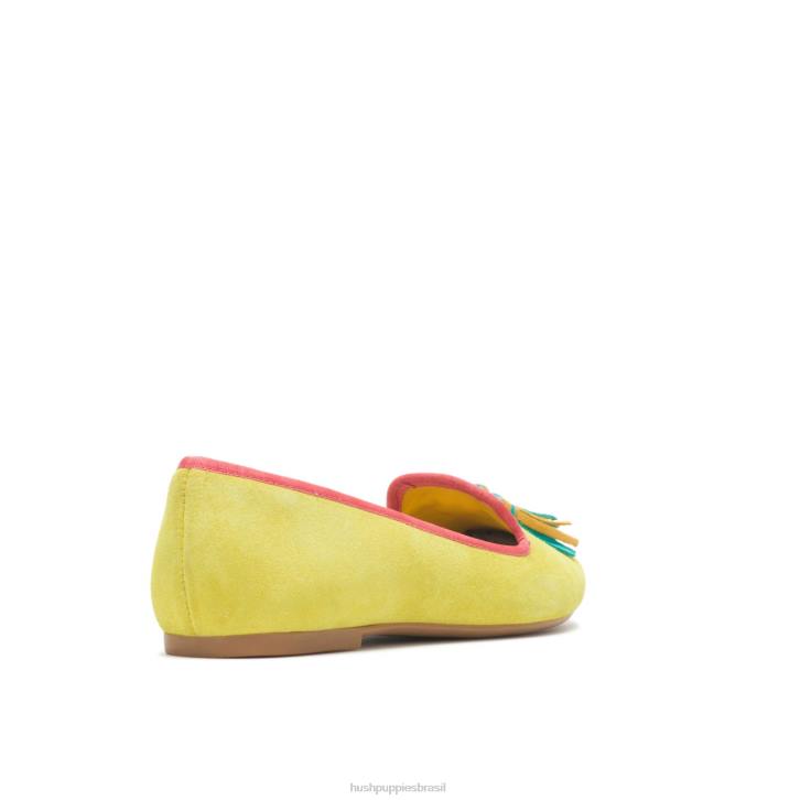 camurça amarelo sol sapatilha sadie com borlas mulheres Hush Puppies escorregar em ZZ6R99 - Image 5