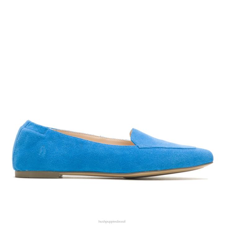 camurça azul céu profundo ponta avelã plana mulheres Hush Puppies sapatos rasos ZZ6R52 - Image 2