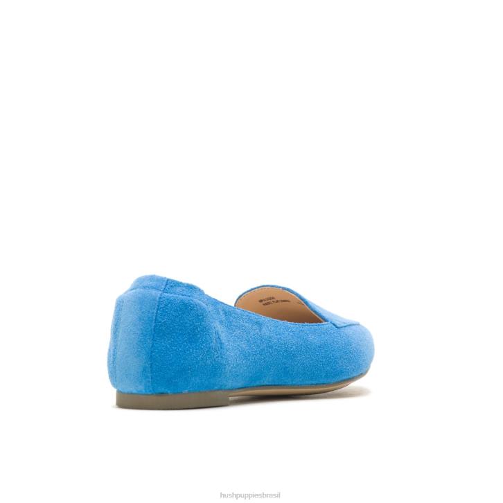 camurça azul céu profundo ponta avelã plana mulheres Hush Puppies sapatos rasos ZZ6R52 - Image 5