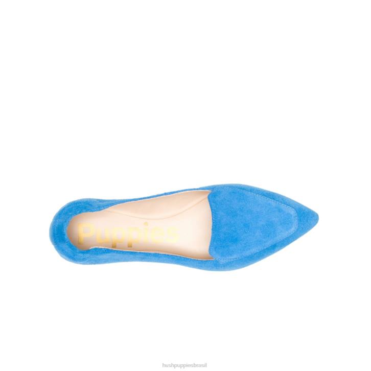 camurça azul céu profundo ponta avelã plana mulheres Hush Puppies sapatos rasos ZZ6R52 - Image 7