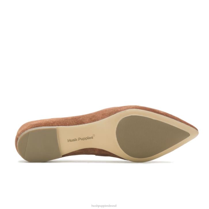 camurça bege ponta avelã plana mulheres Hush Puppies sapatos rasos ZZ6R66 - Image 5
