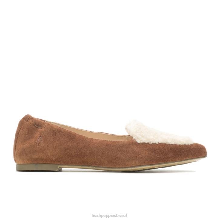 camurça bege ponta avelã plana mulheres Hush Puppies sapatos rasos ZZ6R66 - Image 1