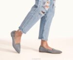 camurça cinza geada ponta avelã plana mulheres Hush Puppies sapatos rasos ZZ6R50 - Image 3