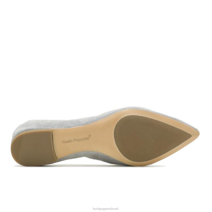 camurça cinza geada ponta avelã plana mulheres Hush Puppies sapatos rasos ZZ6R50 - Image 6