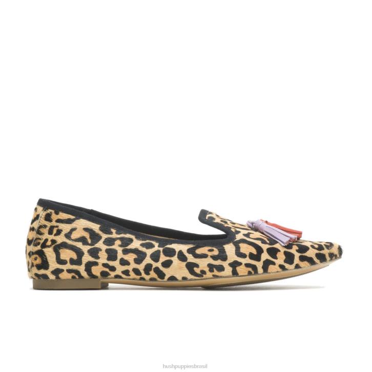 camurça com estampa de leopardo sadie borla 2 plana mulheres Hush Puppies sapatos rasos ZZ6R47 - Image 2