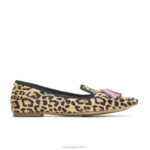 camurça com estampa de leopardo sadie borla 2 plana mulheres Hush Puppies sapatos rasos ZZ6R47