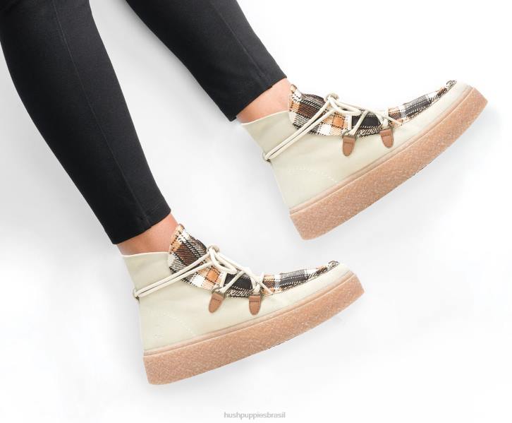 camurça creme de baunilha bota de renda chukka bridget mulheres Hush Puppies bota ZZ6R180 - Image 3
