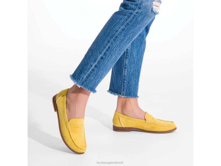 camurça de curry de limão mocassim carriça mulheres Hush Puppies mocassim ZZ6R44 - Image 8