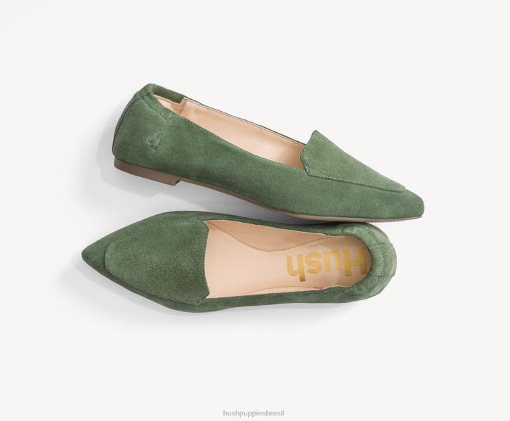 camurça de sálvia macia ponta avelã plana mulheres Hush Puppies sapatos rasos ZZ6R58 - Image 8