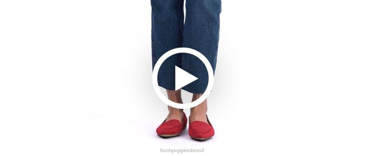 camurça magenta escura ponta avelã plana mulheres Hush Puppies sapatos rasos ZZ6R65 - Image 3