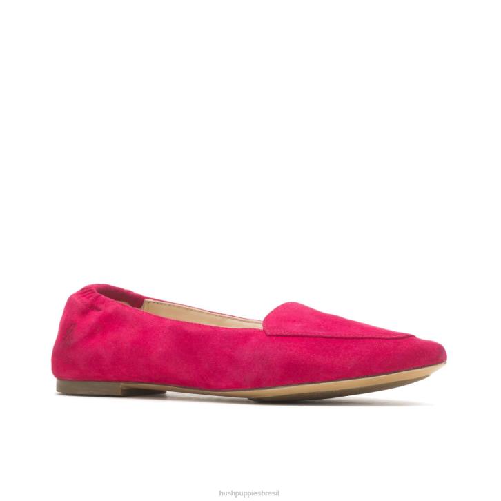 camurça magenta escura ponta avelã plana mulheres Hush Puppies sapatos rasos ZZ6R65 - Image 4