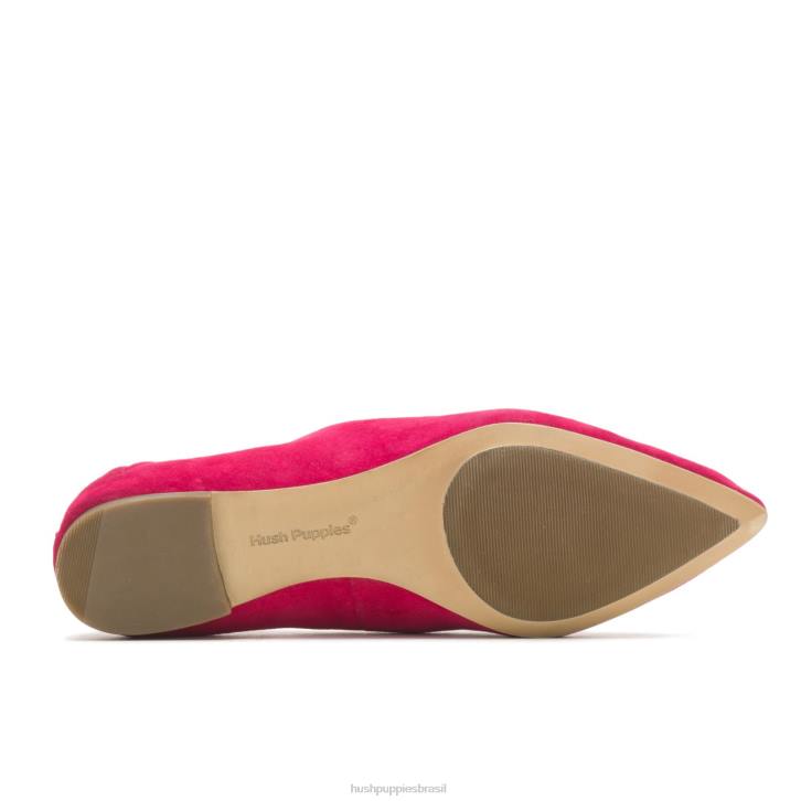camurça magenta escura ponta avelã plana mulheres Hush Puppies sapatos rasos ZZ6R65 - Image 6