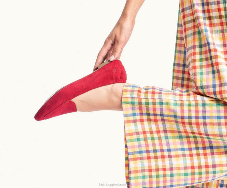 camurça magenta escura ponta avelã plana mulheres Hush Puppies sapatos rasos ZZ6R65 - Image 8