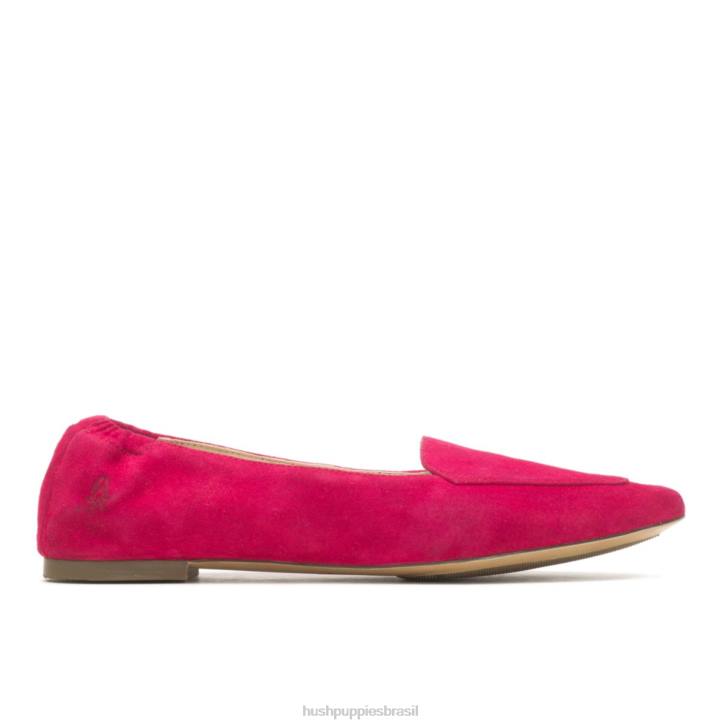 camurça magenta escura ponta avelã plana mulheres Hush Puppies sapatos rasos ZZ6R65 - Image 1