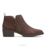 camurça marrom escuro bota hadley com zíper lateral mulheres Hush Puppies bota ZZ6R185