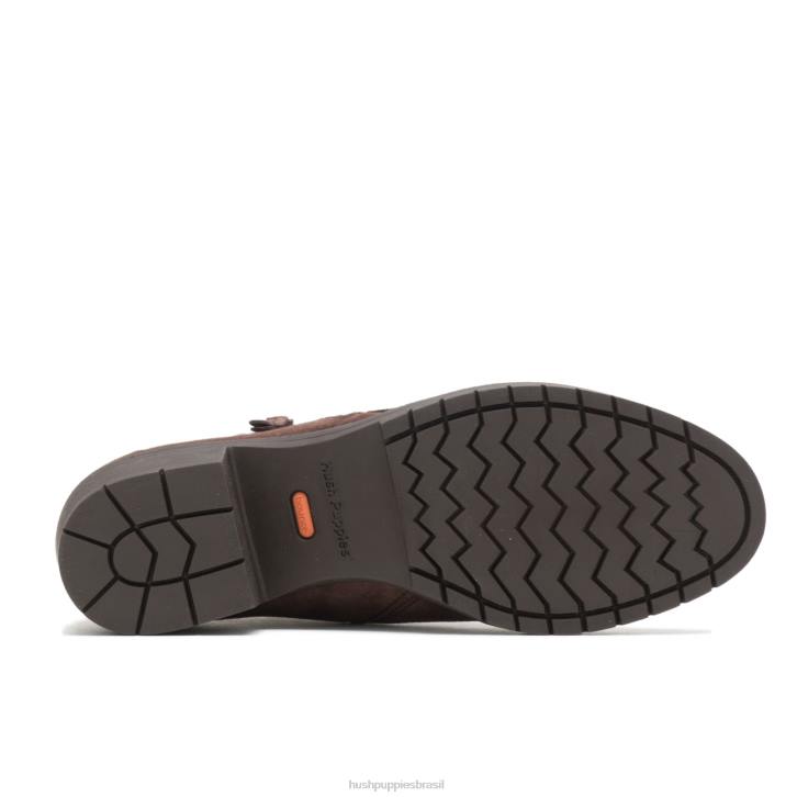 camurça marrom escuro bota hadley com zíper lateral mulheres Hush Puppies bota ZZ6R185 - Image 6