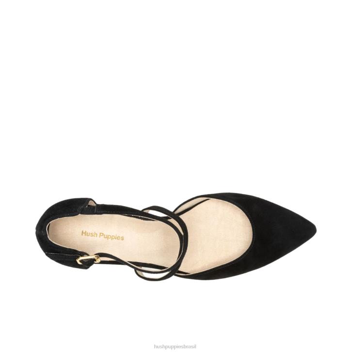 camurça preta ousada bomba cruzada sofie mulheres Hush Puppies salto ZZ6R100 - Image 6