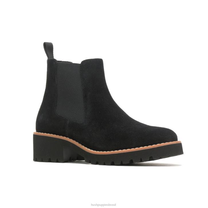 camurça preta ousada bota amelia chelsea mulheres Hush Puppies bota ZZ6R159 - Image 3