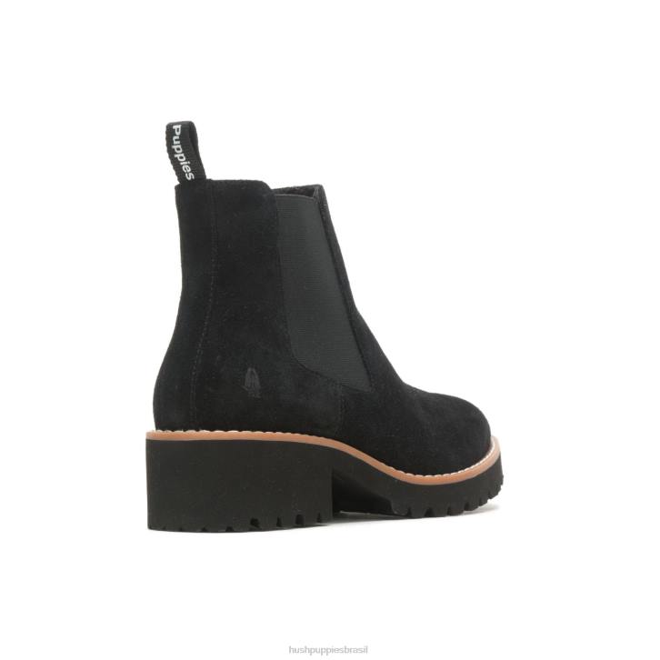 camurça preta ousada bota amelia chelsea mulheres Hush Puppies bota ZZ6R159 - Image 4