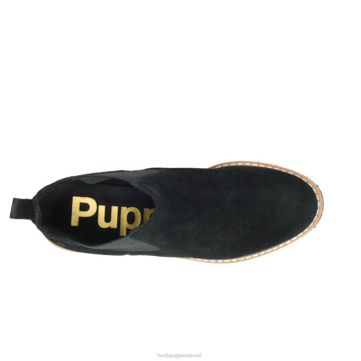 camurça preta ousada bota amelia chelsea mulheres Hush Puppies bota ZZ6R159 - Image 6