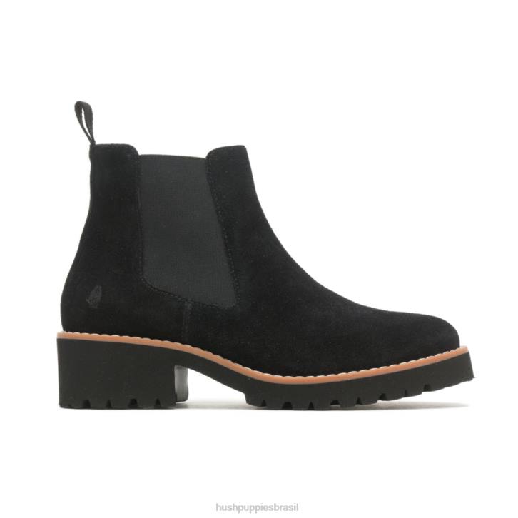 camurça preta ousada bota amelia chelsea mulheres Hush Puppies bota ZZ6R159 - Image 1