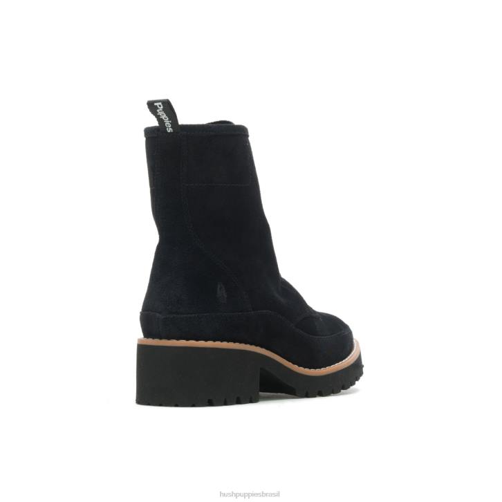 camurça preta ousada bota de renda amelia mulheres Hush Puppies bota ZZ6R175 - Image 5