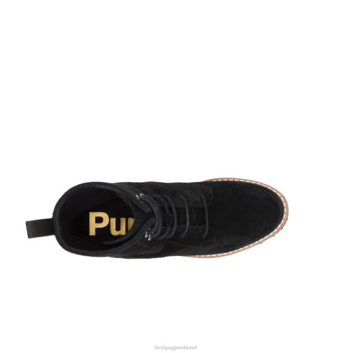camurça preta ousada bota de renda amelia mulheres Hush Puppies bota ZZ6R175 - Image 7