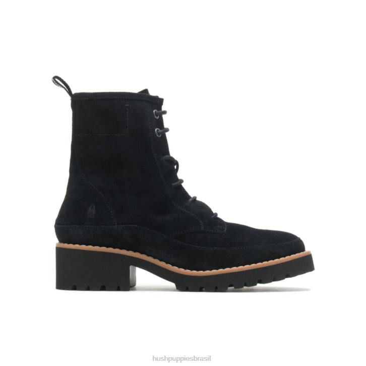 camurça preta ousada bota de renda amelia mulheres Hush Puppies bota ZZ6R175 - Image 1