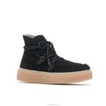 camurça preta ousada bota de renda chukka bridget mulheres Hush Puppies bota ZZ6R178 - Image 4