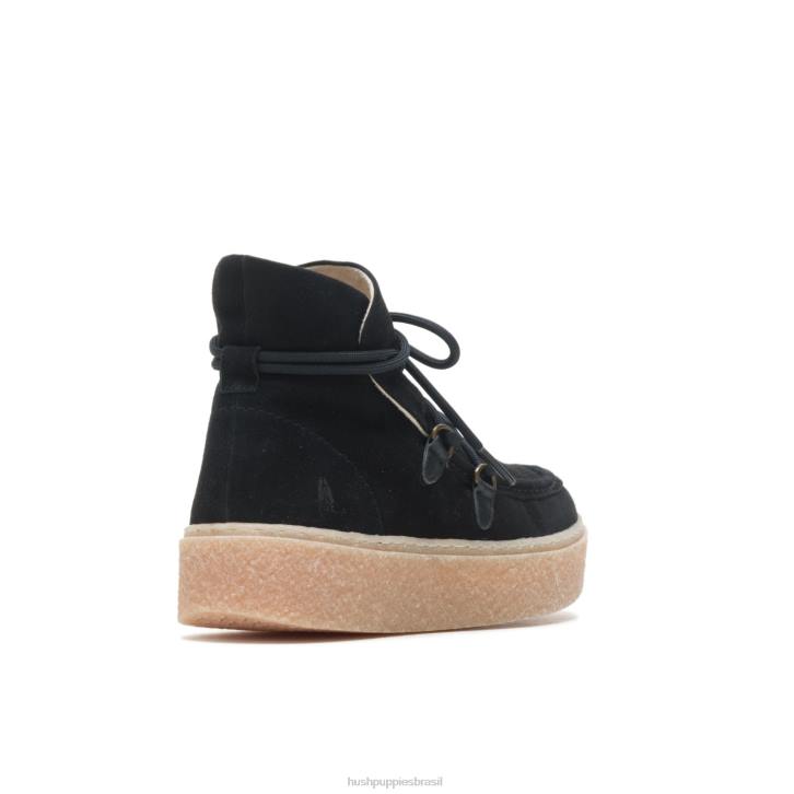 camurça preta ousada bota de renda chukka bridget mulheres Hush Puppies bota ZZ6R178 - Image 5