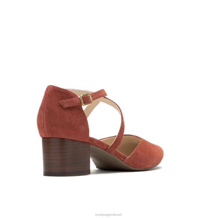 camurça rosa empoeirada bomba cruzada sofie mulheres Hush Puppies salto ZZ6R101 - Image 4