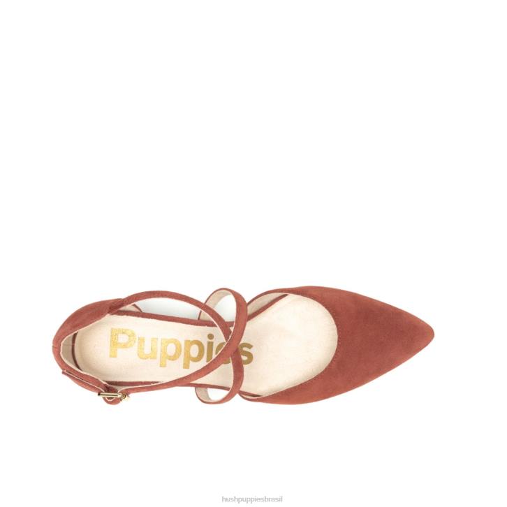 camurça rosa empoeirada bomba cruzada sofie mulheres Hush Puppies salto ZZ6R101 - Image 6