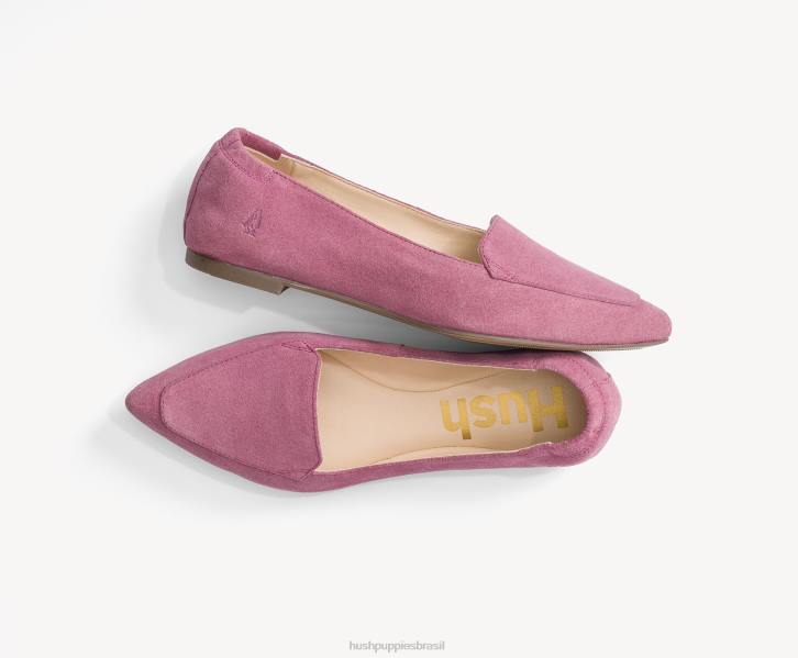 camurça rosa legal ponta avelã plana mulheres Hush Puppies sapatos rasos ZZ6R55 - Image 8