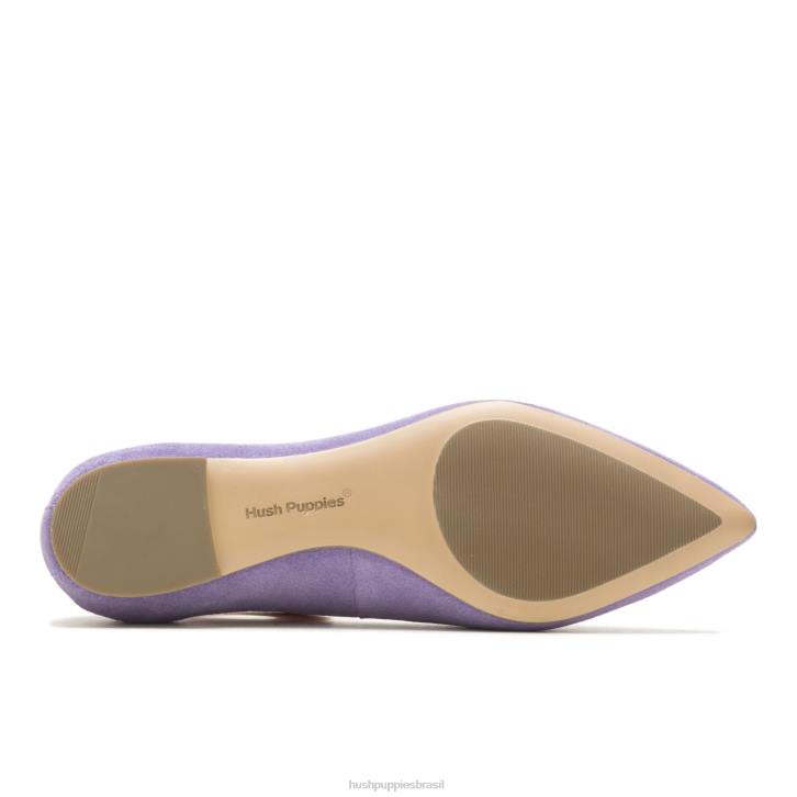 camurça roxa taffy ponta avelã plana mulheres Hush Puppies sapatos rasos ZZ6R51 - Image 6