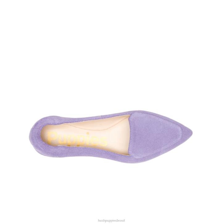 camurça roxa taffy ponta avelã plana mulheres Hush Puppies sapatos rasos ZZ6R51 - Image 7